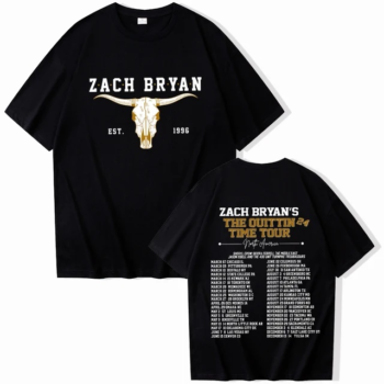 Zach Bryan Bull Skull The Quittin Time Tour 2024 T-Shirt