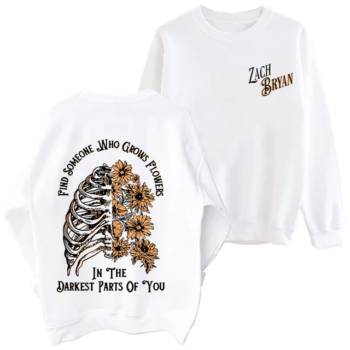 Grows Flowers Round Neck Sweatshirt